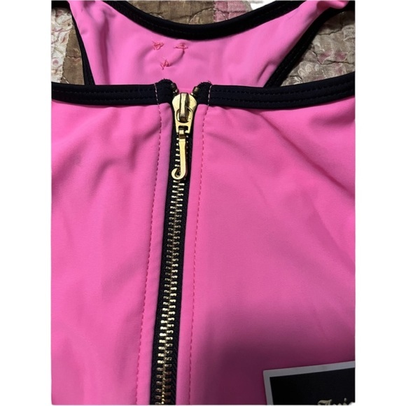 Juicy Couture hot pink and gold racer back bikini top size medium - Picture 4 of 12